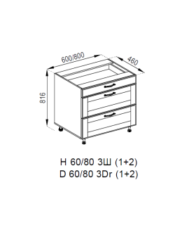 Н 60 3Ш (1+2) МДФ Домініка