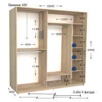 Практик 100/2 фас (220х60х240)*