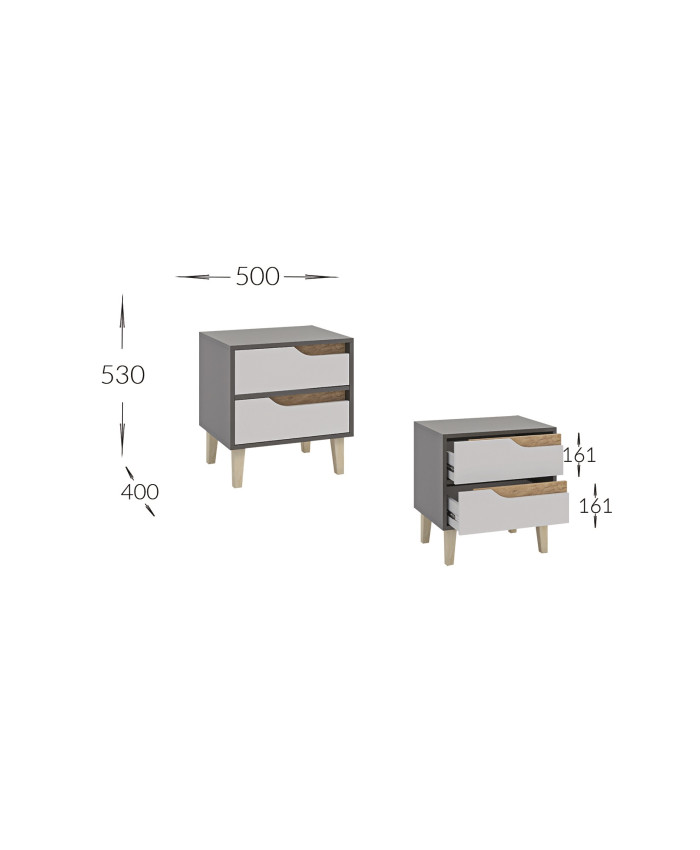 Wood приліжкова 2Ш (50х40х53) Вуд